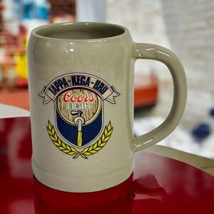 VTG Coors Light TAPPA-KEGA-BRU Fraternity Beer Stein Ceramic Man Cave USA‎